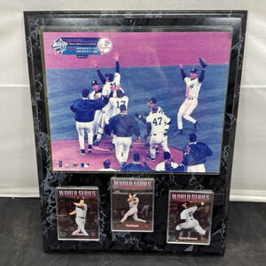 1998 NY Yankees World Series Champions Plaque 12x15 Team Photo + 3 Cards